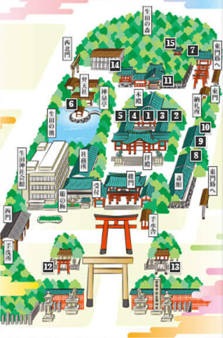 生田神社の境内見取り図の画像